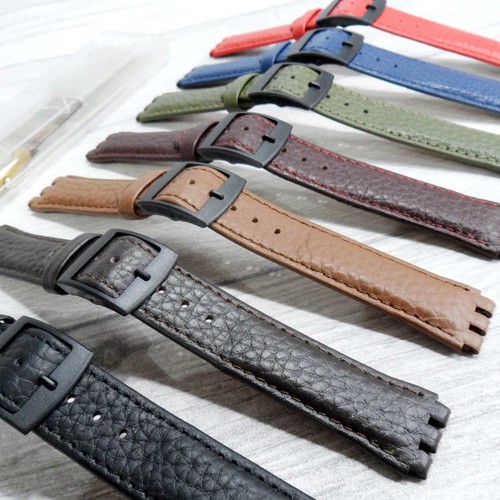 Leather strap for swatch watch - strap,