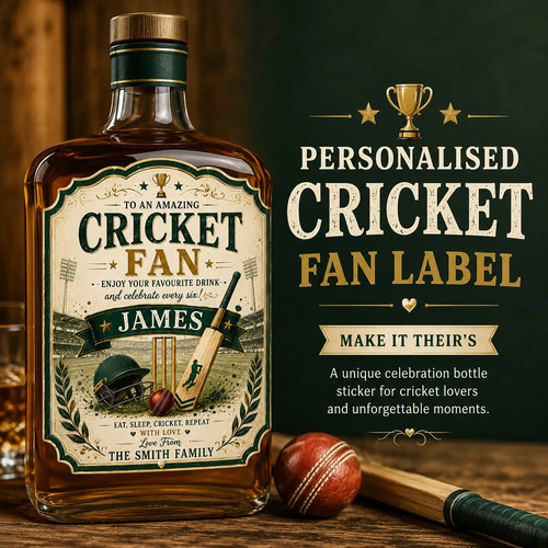 Personalised cricket fan - personalised,