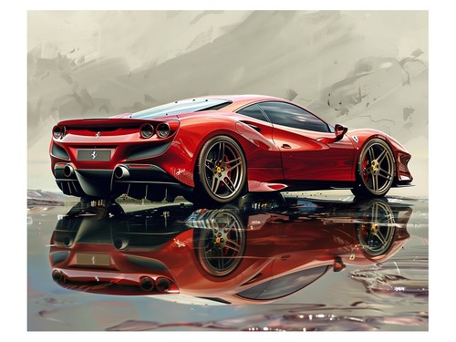 Red sports car realistic - red,