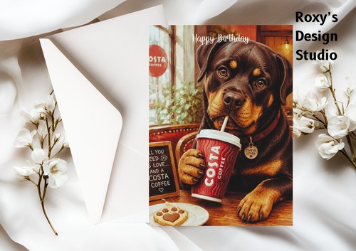 Funny rottweiler birthday card - funny,