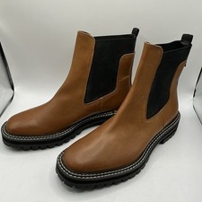 Ex M&S Leather Ladies Ankle Boots,  Chunky Sole - Size 8