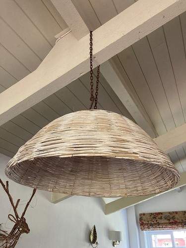 Vintage rattan wicker pendent - wicker,