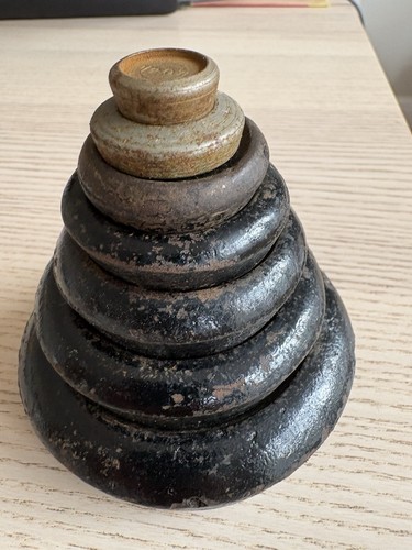 Vintage set seven cast iron - of,