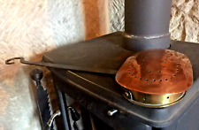 Antique chestnut roasting pan, copper and brass with iron handle, c. 1870