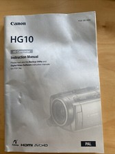 Canon HG10 HD Camcorder Instruction Manual