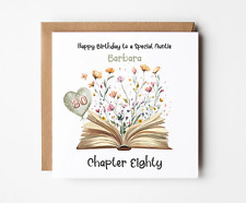 Personalised 80th Birthday card Chapter 80 -Friend Auntie Nan Mum Nana Books