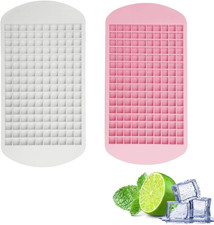 2PCS Mini Ice Cube Trays, Small Ice Cube Tray, 160 Grids Silicone Ice Cube Tray,