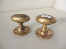 Victorian Brass Door Knobs Handles Plates Old Antique Oval Vintage Bronze ODD