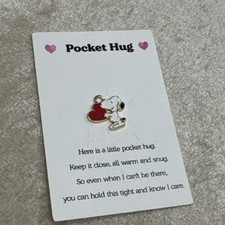 Snoopy love heart charm - snoopy, pocket