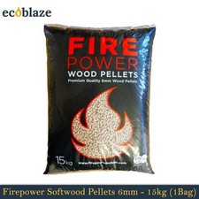 Firepower Wood Pellets 6mm - 15kg with Low Moisture for Ovens, BBQ, Burner Stove