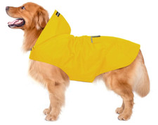 Waterproof Dog Yellow Raincoat 3XL Hood Collar Hole UltraLight Reflective ZELLAR