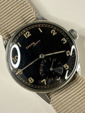 ZENITH Sporto WW2 Doctors Vintage 1940’s  Men’s Manual Black Steel Watch 12-4-P