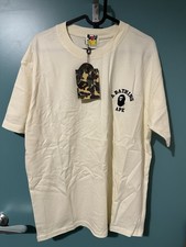 A Bathing Ape Bape Men’s Unisex T-Shirt Medium Cream and Black