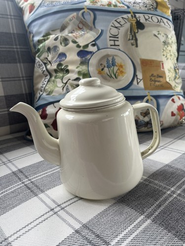 Enamel teapot coffee cream - coffee,