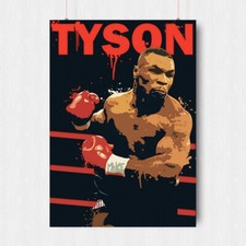 IRON MIKE TYSON BOXING POSTER WALL ART ABSTRACT SPORT LEGEND  A3 A4 SIZE