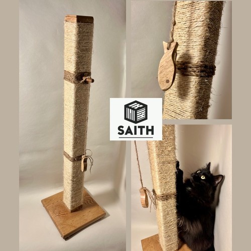 Wooden cat scratching tower - cat,