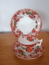 ANTIQUE WELLINGTON CHINA TEA SET TRIO - VINTAGE J.H.C & CO LONGTON ENGLAND