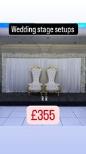 WEDDING BACKDROP AND THRONE CHAIR HIRE LONDON/ ESSEX /  GOLD