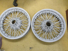 Vintage Dunlop 3.25 x 18 inch spoked wire wheels pair  Rudge 52 centres