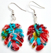 RED/TURQUOISE RESIN LEAF