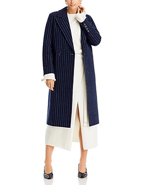 Aqua double breasted coat - breasted, navy