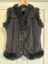 Ladies Black Faux Fur/Suede