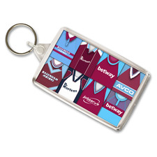West Ham Retro Shirt Montage Keyring Key Chain Classic Kits Great Gift