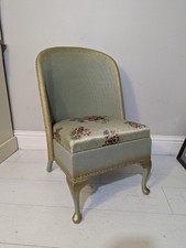 Lloyd Loom Style Bedroom Chair With Storage Floral Chintz FREE POSTAGE 