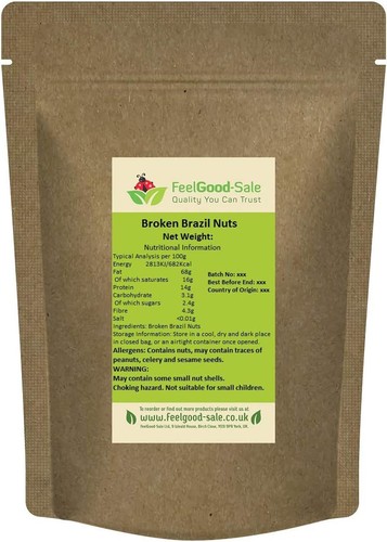 1kg brazil nuts halves broken - brazil,