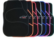 Full Black Carpet Floor Car Mats with Coloured Border For BMW 1 Series 3 Series