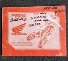 GOOD USED CONDITION GENUINE HONDA CR125 MX MOTOCROSS OWNERS MANUAL 1991 MODELS