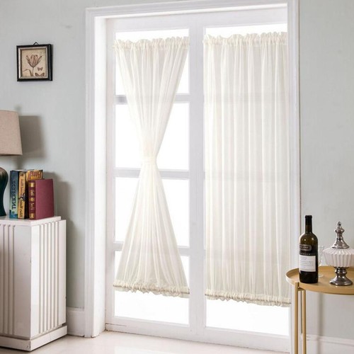 White polyester door curtains - white,