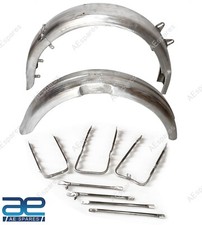 For BSA M20 M21 M33 1940-51 Raw Front & Rear Mudguard Fender With Stays