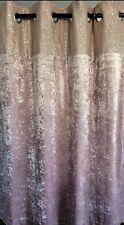 Next Pink  Crushed Velvet Top Sequins Panel Eyelet Curtains 135x137cm(53x54 ")