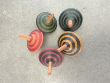 Striped Wooden Spinning Tops -