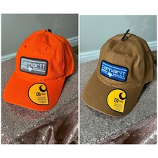 CARHARTT Force Cap Canvas Texas Patch Baseball Trucker Cap Orange & Tan NEW