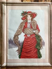 Joan Elliott Ruffles Red Victorian Historical Lady Christmas Cross Stitch Chart