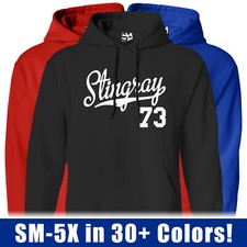 Stingray 73 Script HOODIE | 1973 C3 Vette Classic Car Jersey Hooded Sweatshirt