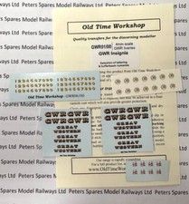 Old Time Workshop GWR01/00 GWR Insignia Decals OO Gauge