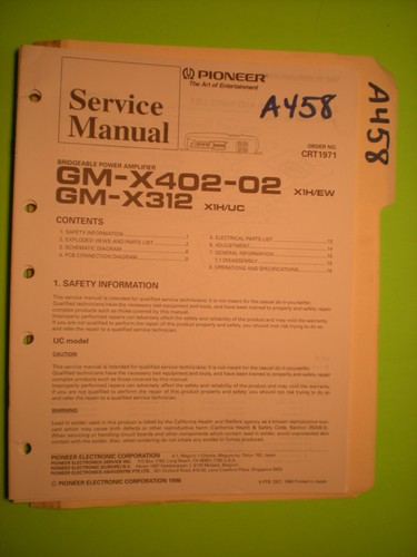 Pioneer x402 x312 - gm-x402-02,