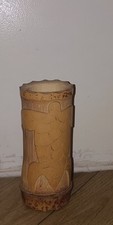 Vintage Hand-Carved Bamboo Vase with Turtle Motif–Symbol of Longevity & Serenity