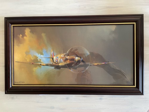 Framed spitfire print - framed, by