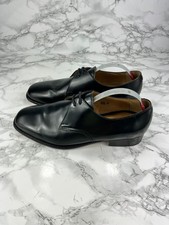 DB Mens Dress Shoes Derby Size UK 8 Black Leather Lace Up Almond Toe Vintage 80s
