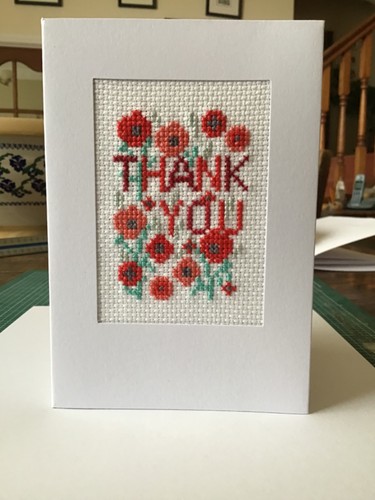 Completed cross stitch - stitch, card