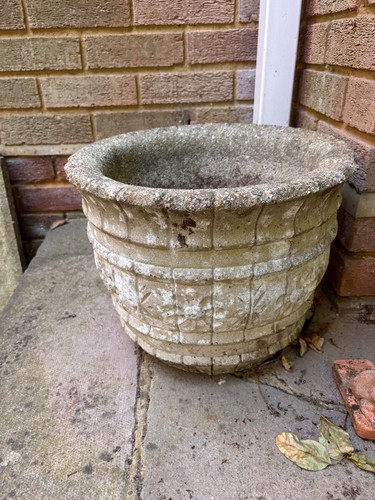 Large stone flower basket - large,