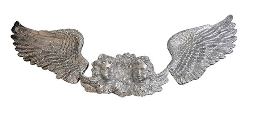 Silver angel wings wall art - wings,