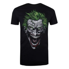 The Joker Face T-Shirt DC Comics Men's Black Top  - New