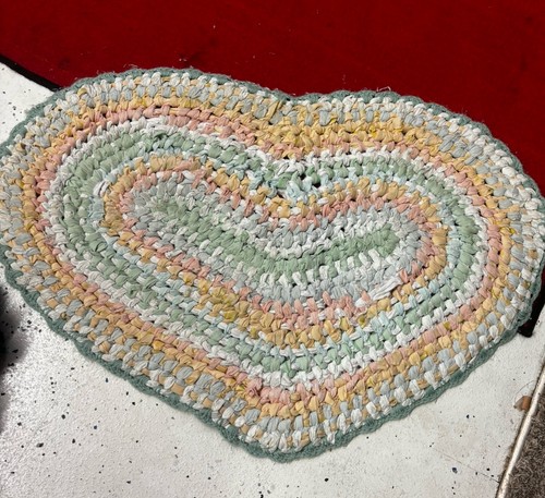 Vintage handmade rag rug - vintage,