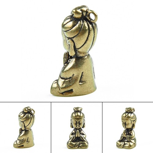Mini brass guanyin buddha - brass,