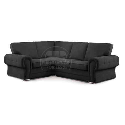 Milan black large corner sofa - black,